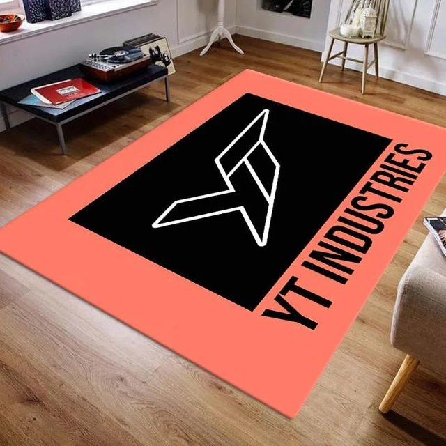 YT Industries Waschbarer Teppich mit Mountainbike-Design für Wohnzimmer und Schlafzimmer, B/B: 80 x 120 cm, Mehrfarbig - Bild 1