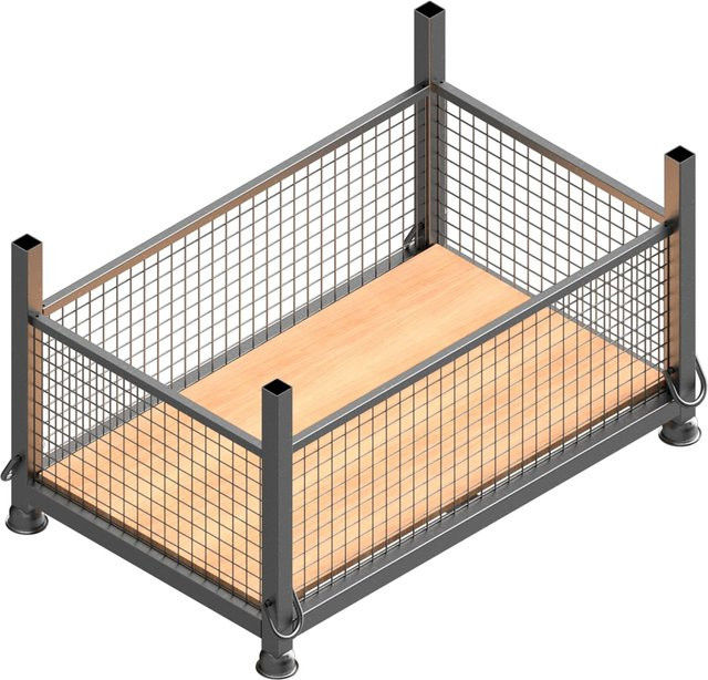 Schake Gitterbox aus Stahl, Farbe Silber, B/T/H: 143 x 87 x 69 cm - Bild 1