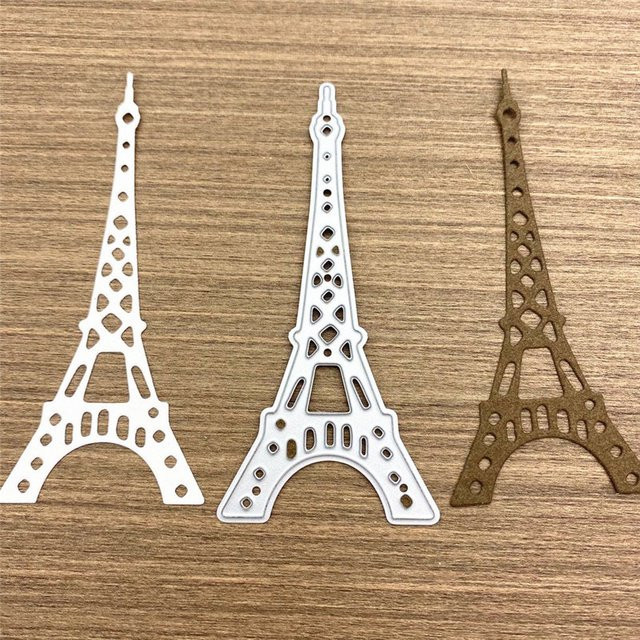 Eiffelturm Metall-Schneidestempel für DIY Scrapbooking und Kartenbasteln in Silber - Bild 1