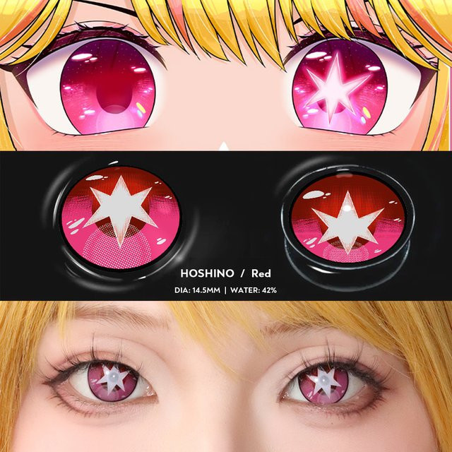 Bio-essence Oshi No Ko Cosplay Kontaktlinsen, Rosa, Lila - Bild 1