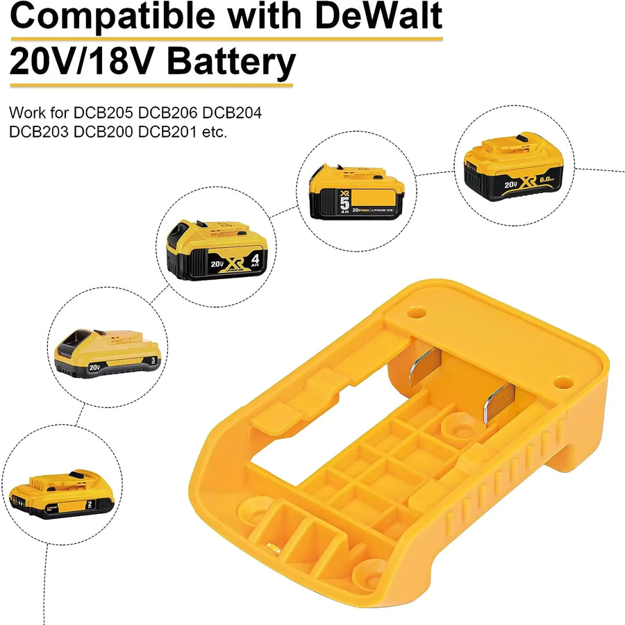 Tragbarer Ladegerät Adapter mit USB Typ C für 18V Li-Ion Akkus kompatibel mit Makita, Dewalt und Milwaukee - Bild 2