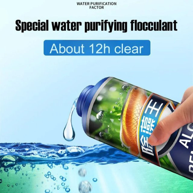 Aquatisches Algenmittel zur Entfernung von Grünalgen und Moos für Fischteiche und Aquarien, 300 ml - Bild 1
