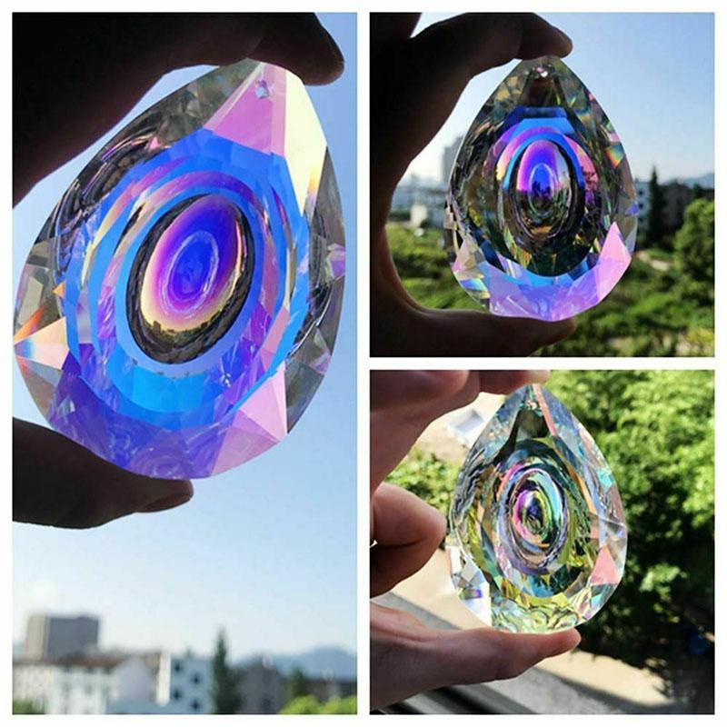 Houspace Regenbogenprismen Sonnenfänger aus Kristall in Weiß für die Fensterdekoration, Durchmesser: 50 mm - Bild 3