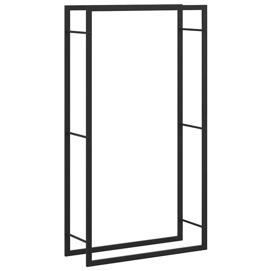 vidaXL Brennholzregal aus Metall in Mattschwarz, B/T/H: 80 x 28 x 154 cm - Bild 2