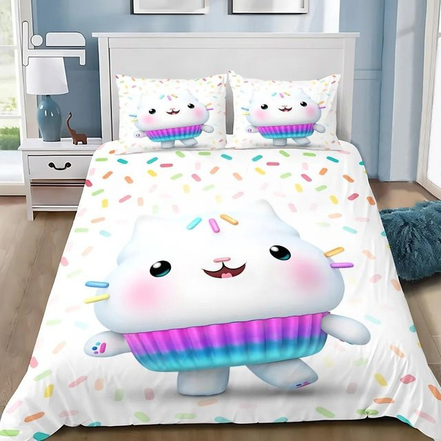 Paslu Bettwäscheset mit Cartoon-Motiv Gabby Puppenhaus, 3-teilig, Mehrfarbig, B: 180 cm, L: 220 cm - Bild 1
