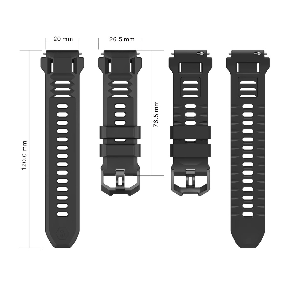 Amazfit Uhrenarmband Silikon, Schwarz, Unisex - Bild 3