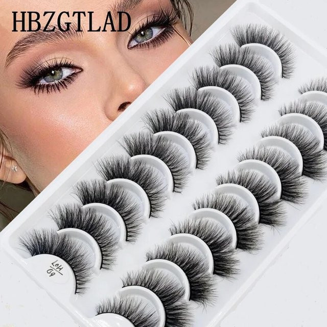 5D Faux Nerz Wimpern, 10 Paar, Black, Natürlich - Bild 1