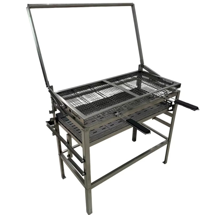 Klappbarer Edelstahl-Grill in Silber für Desktop und Outdoor - Bild 3