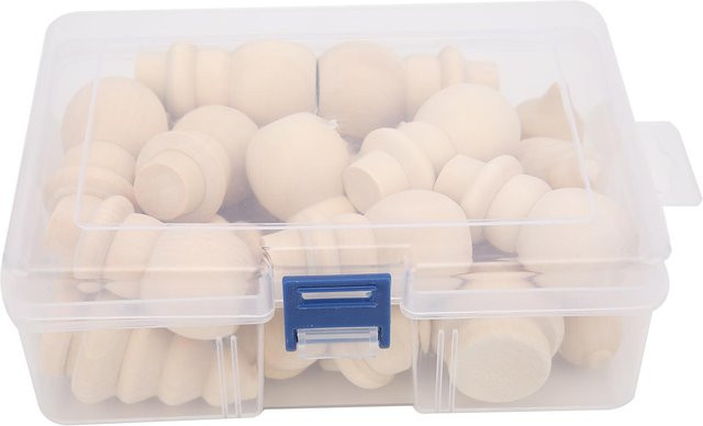 Igeteck Bastelset aus Holz mit Eichel- und Schneemann-Formen für Weihnachtsdekoration inklusive Aufbewahrungsbox - Bild 1