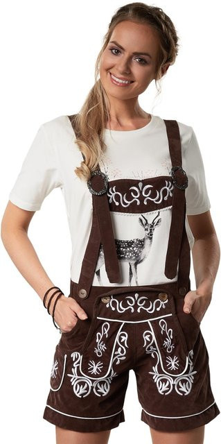 tectake Lederhose Weißensee, Weiß, Braun - Bild 1