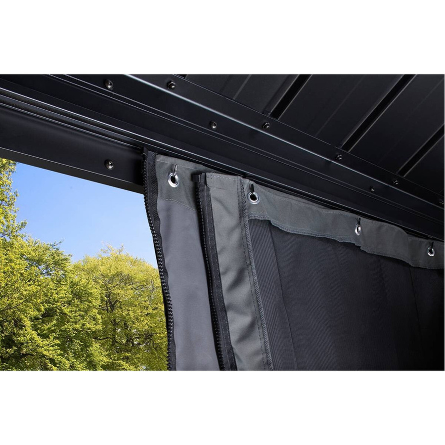 Sojag Vorhang-Set für Aluminium Pavillon Mykonos/Messina, Dunkelgrau, Polyester, Breite: 299 cm, Höhe: 288 cm - Bild 4