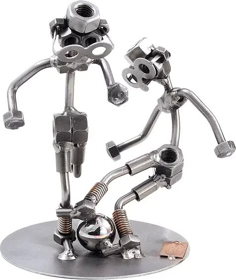 Hinz & Kunst Schraubenmänner Fußballspieler aus Metall in Silber zum Aufhängen - Bild 1