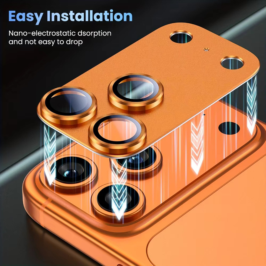 NNBILI Kameraobjektivschutz für iPhone 17 Pro und iPhone 17 Pro Max, 2 Stück, Orange - Bild 4