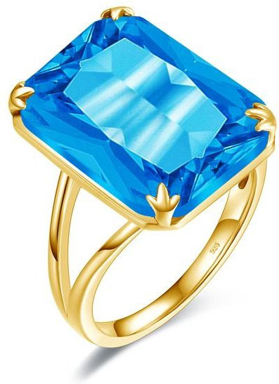 Wucifang Jewelry Aquamarinring, Silber, Gold, Damen - Bild 1