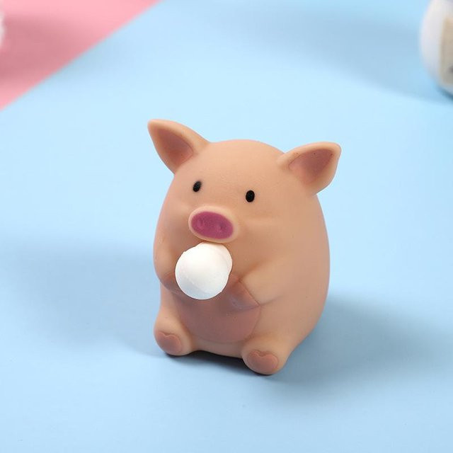 Fashnics Schwein, Blaseblasendes Quetschspielzeug, hellbraun - Bild 1