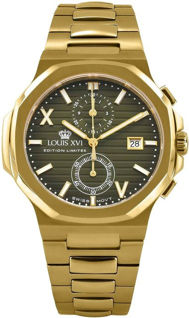 Louis XVI Chronograph, Quarz, Edelstahl, Grün, 40 mm, Herren - Bild 1