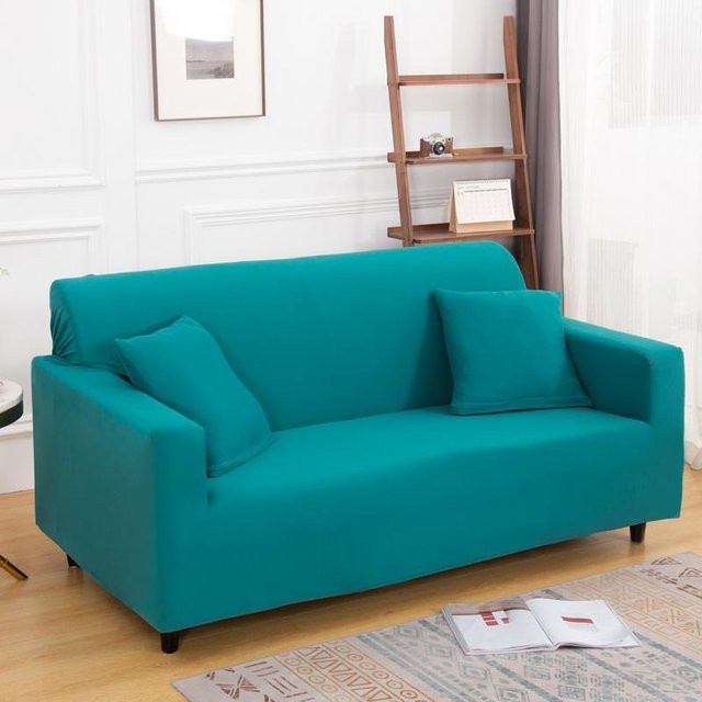 Elastischer Sofabezug von Your Warm Home in Türkis für 2-Sitzer, rutschfest und dehnbar - Bild 1