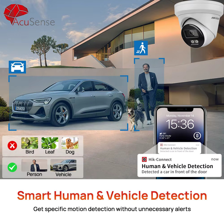 Hikvision DS-2CD2383G2-LI2U/SL 4K 8MP IP-Kamera mit Smart Hybrid Light, Acusense, Arrayed Mic, Speaker und Warnlicht in Rot und Blau - Bild 2