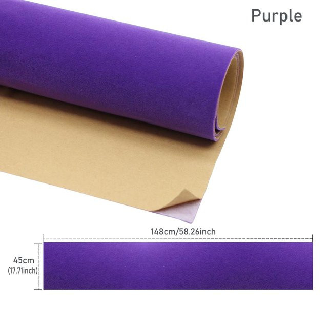 Selbstklebende Samtstoffbögen von xiaolang, beflockter Vliesfilz in Purple, B: 45 cm, L: 148 cm - Bild 1
