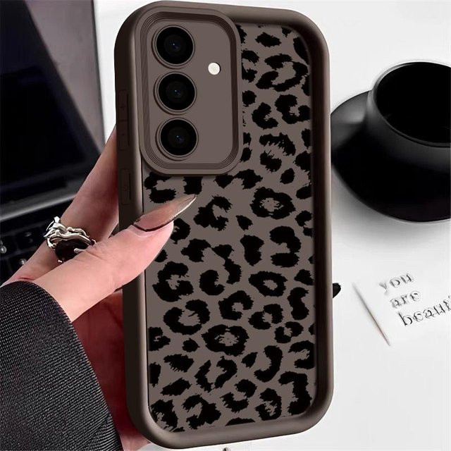 Samsung Handyhülle mit Leopardenmuster in Braun für Galaxy S20 FE, S21, S22, S23, S24, S25 Ultra und A-Serie - Bild 1