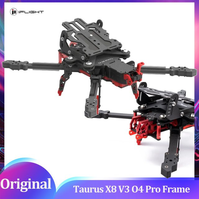 iFlight Taurus X8 V3 O4 Pro Cinelifter-Rahmenset für FPV RC Drohnen, Schwarz, 400mm Radstand mit 8mm Armen - Bild 1