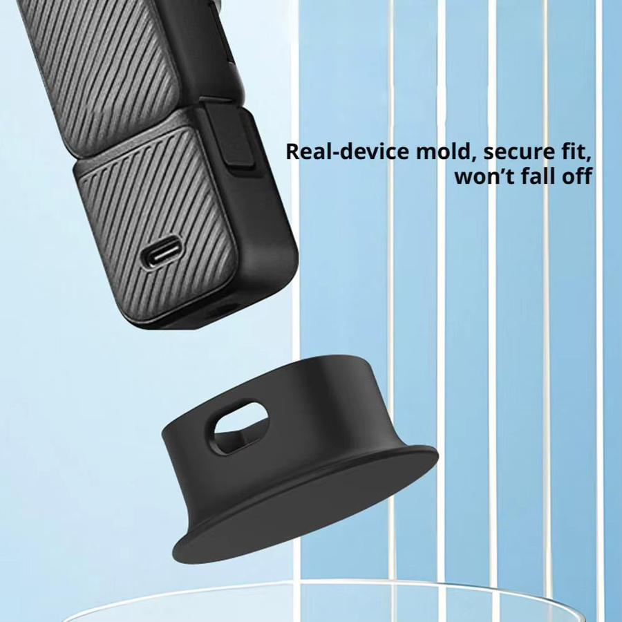 Silikon-Schutzbasis für DJI Osmo Pocket 4 in Schwarz, rutschfeste und stoßfeste Standabdeckung mit Ladeanschluss und sturzsicherem Kamerahalter - Bild 5