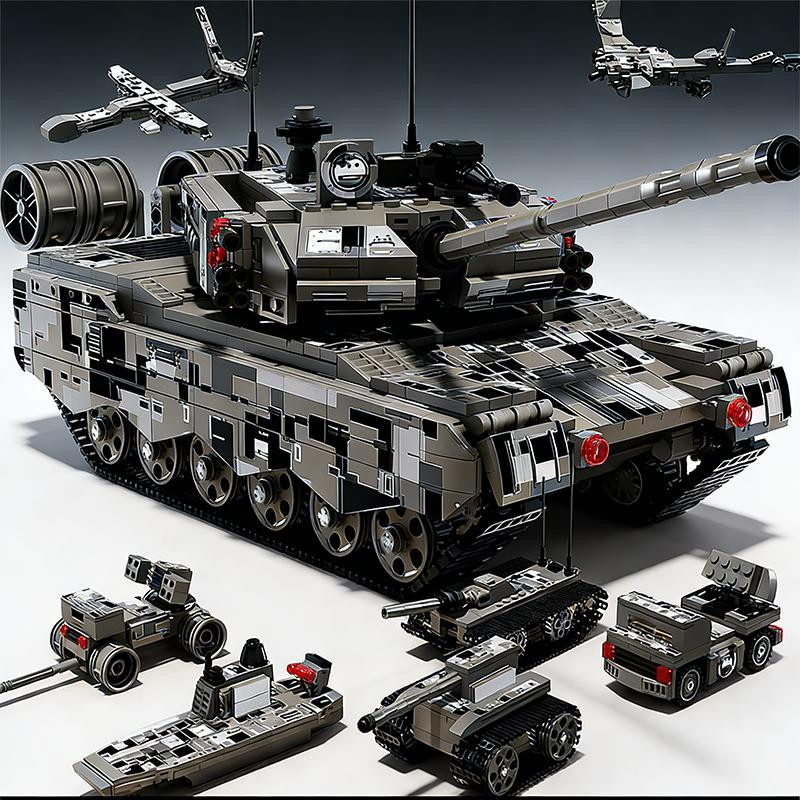 Linyi toy Gepanzertes Kampffahrzeug und Transportfahrzeug 8in1 Bausteine - Bild 2