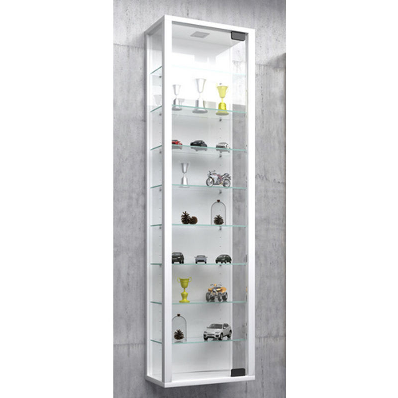 VCM Vitrine Stano Maxi in Weiss mit Glastüren und 8 Einlegeböden, B/H: 33 x 113 cm - Bild 2