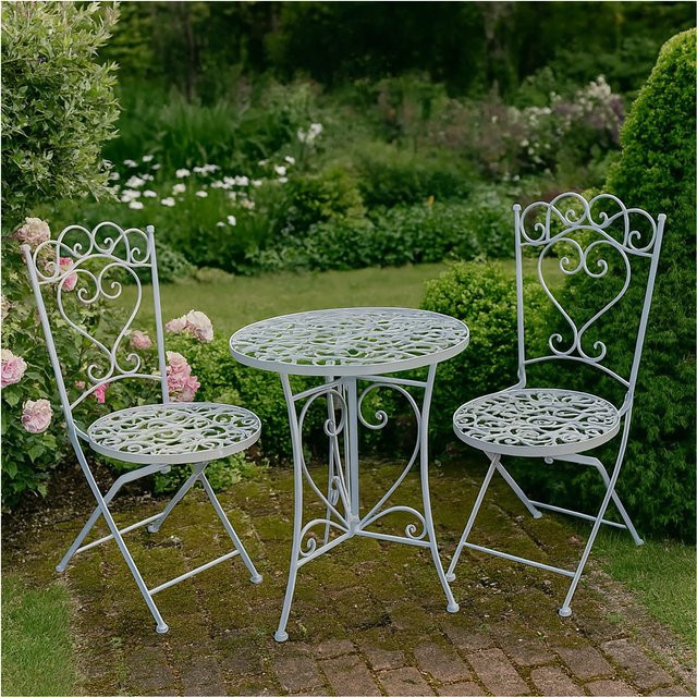 HTI-Line Tischgruppe Curly mit Tisch und Stühlen für den Garten und überdachten Außenbereich - Bild 1