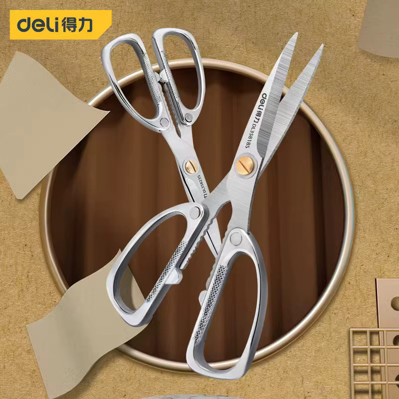 Deli Multifunktionsschere aus Edelstahl in Silber für Küche, Schneiderei und professionelle Anwendungen - Bild 2