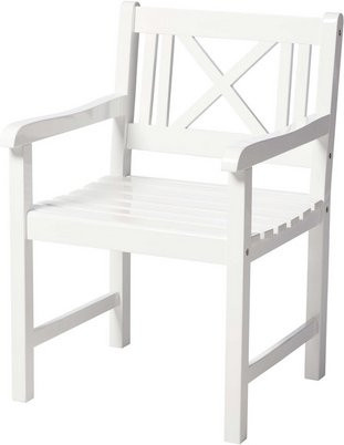 Cinas Gartenstuhl Rosenborg aus Mahagoniholz in Weiß, B/H/T: 59 x 89 x 59 cm - Bild 1