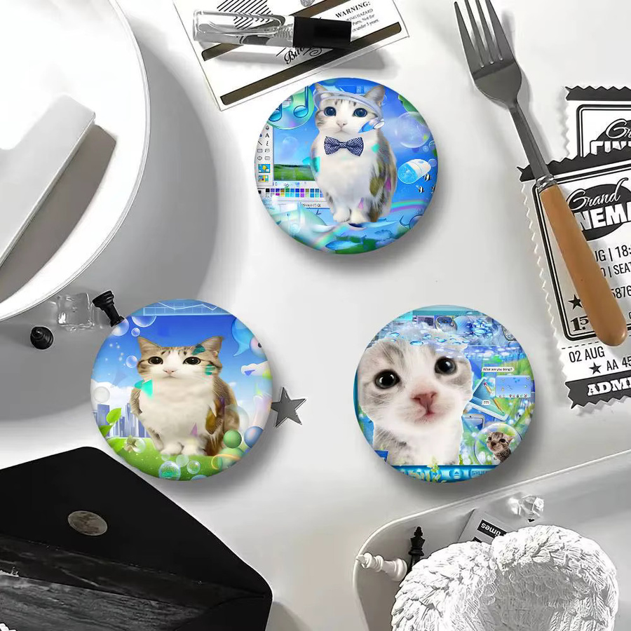 Bilibili Brosche, Frutiger Aero Fish Cat, Anstecknadel - Bild 2