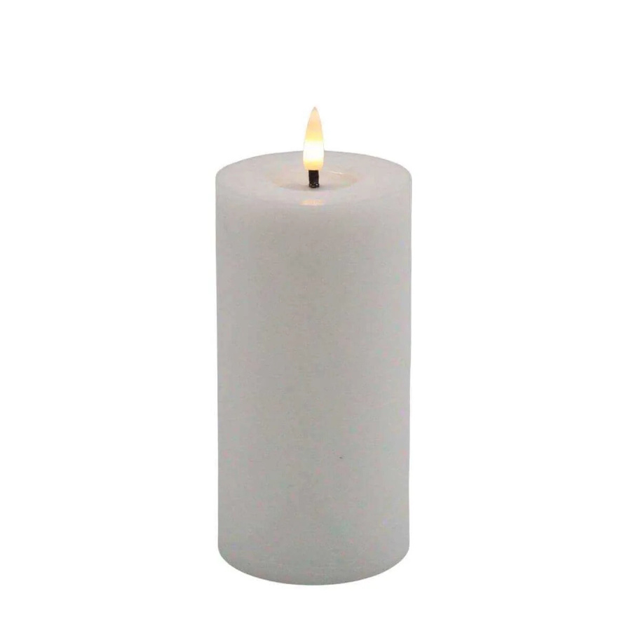 Mansion LED-Kerze Rustic in Weiß mit Flackereffekt und Fernbedienung, Höhe: 15 cm, Durchmesser: 7,5 cm - Bild 1