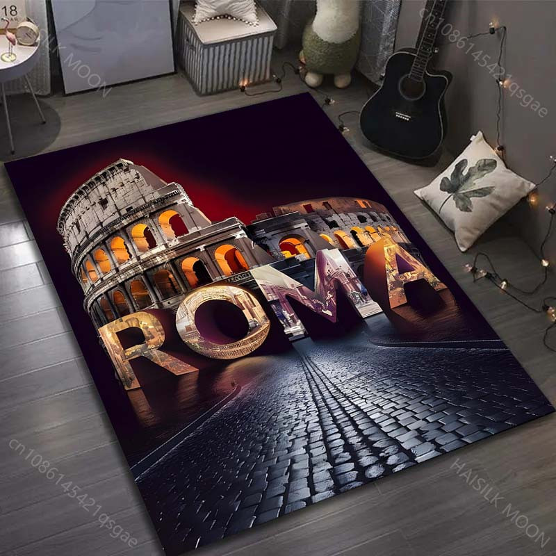 UQIDEHOME Druckteppich Rom Kolosseum Design für Wohnzimmer und Flur B/T: 60 x 40 cm - Bild 2