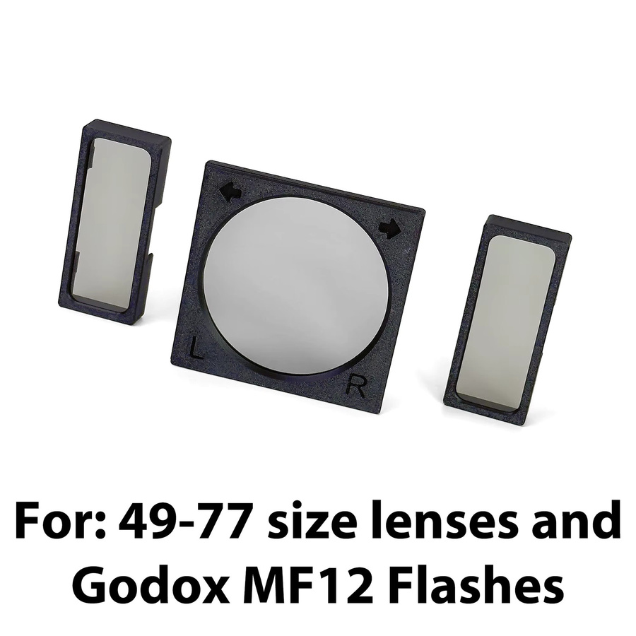 Godox Dental Cross Polarisation Kit MF12 für Kamerablitz in Schwarz zur Vermeidung von Reflexionen und Blendung für die zahnärztliche Fotografie - Bild 2