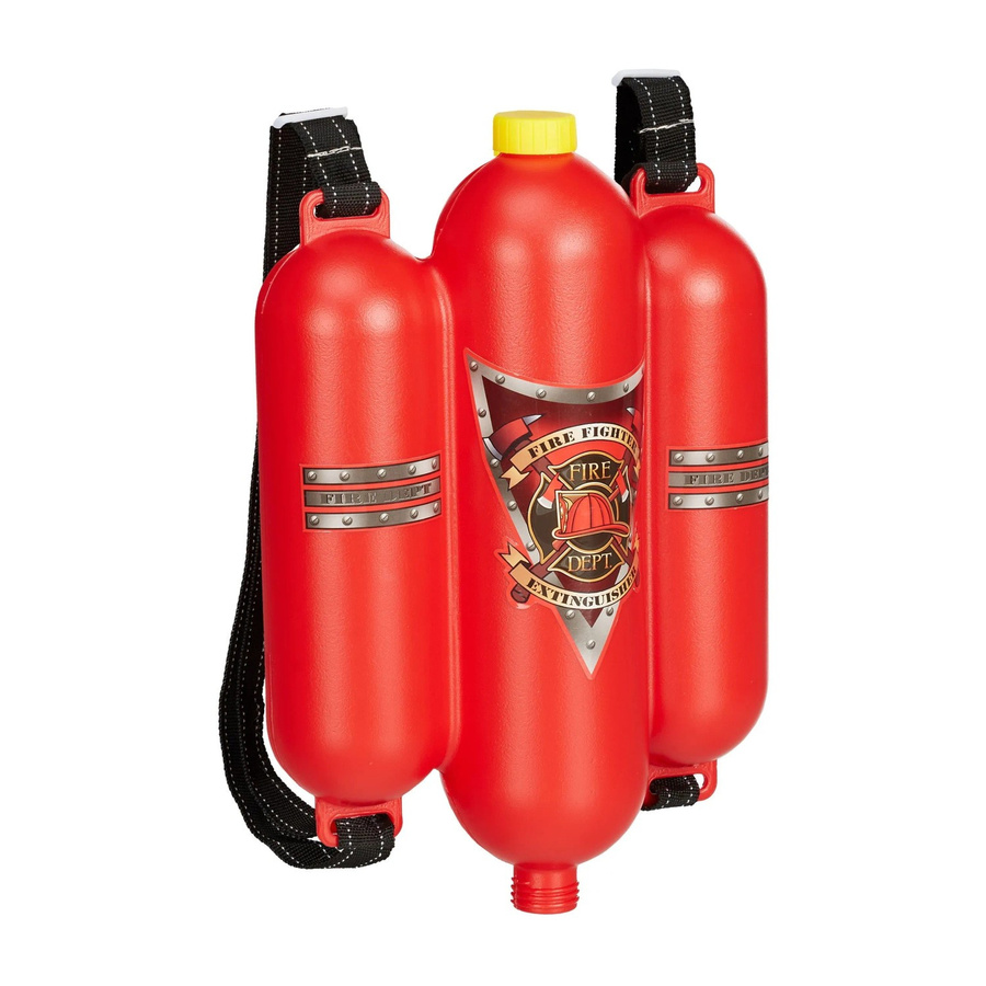 Relaxdays Wasserspritze Feuerwehr ABS Kunststoff Rot Gelb Schwarz mit 2 Sprühfunktionen - Bild 2
