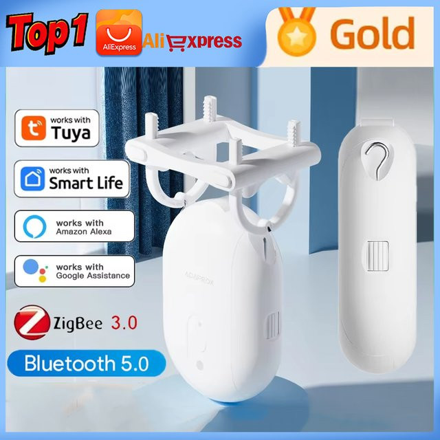 Timethinker Tuya ZigBee Smart Vorhangroboter mit Bluetooth, Elektrischer Vorhangmotor mit Timing-Funktion, Farbe: Weiß - Bild 1