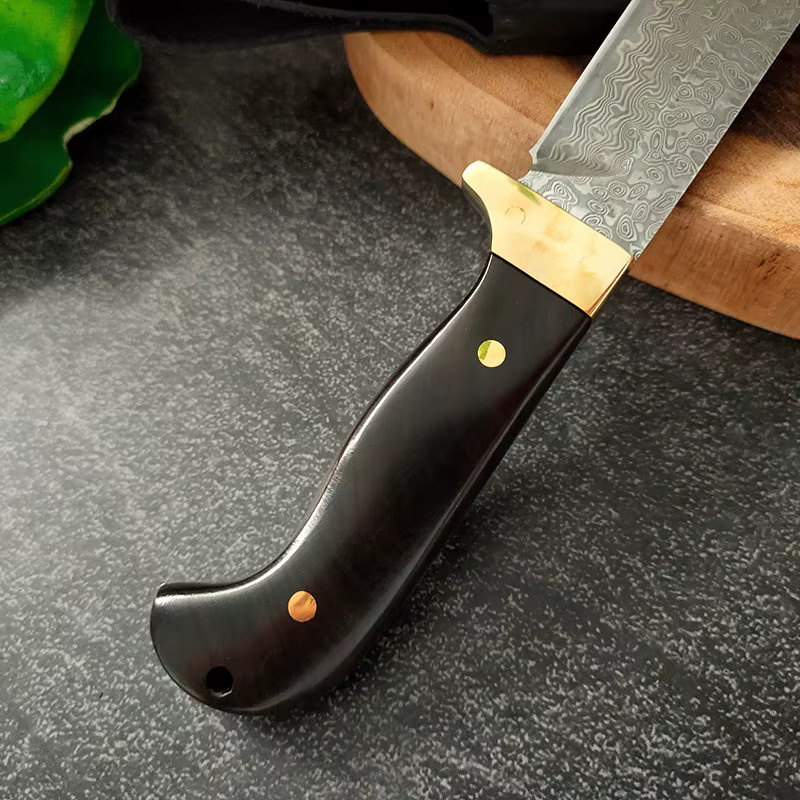 GuanQi Japanisches Küchenmesser aus Damaszener Stahl mit VG10 Klinge und ergonomischem Ebenholzgriff in Silber - Bild 6