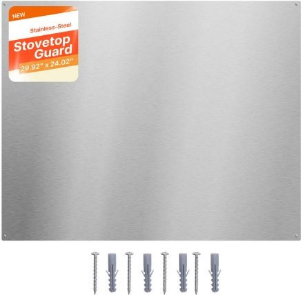 VEVOR Spritzschutz aus Edelstahl für den Herd, Küchenrückwand als Wall Shield, Silber, Breite: 76 cm, Höhe: 61 cm - Bild 1