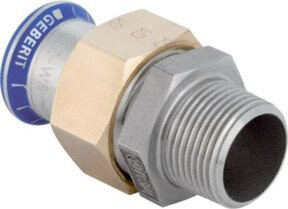 Geberit Mapress Übergangsverschraubung aus Edelstahl in Silber, Durchmesser: 54 mm, Gewinde: R 2 - Bild 1