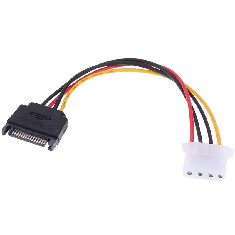 Congdi SATA Stromkabel Adapter von 4 Pin Molex IDE Buchse auf 15 Pin SATA Stecker in Schwarz für PC Festplatten und 5V Netzteile - Bild 5