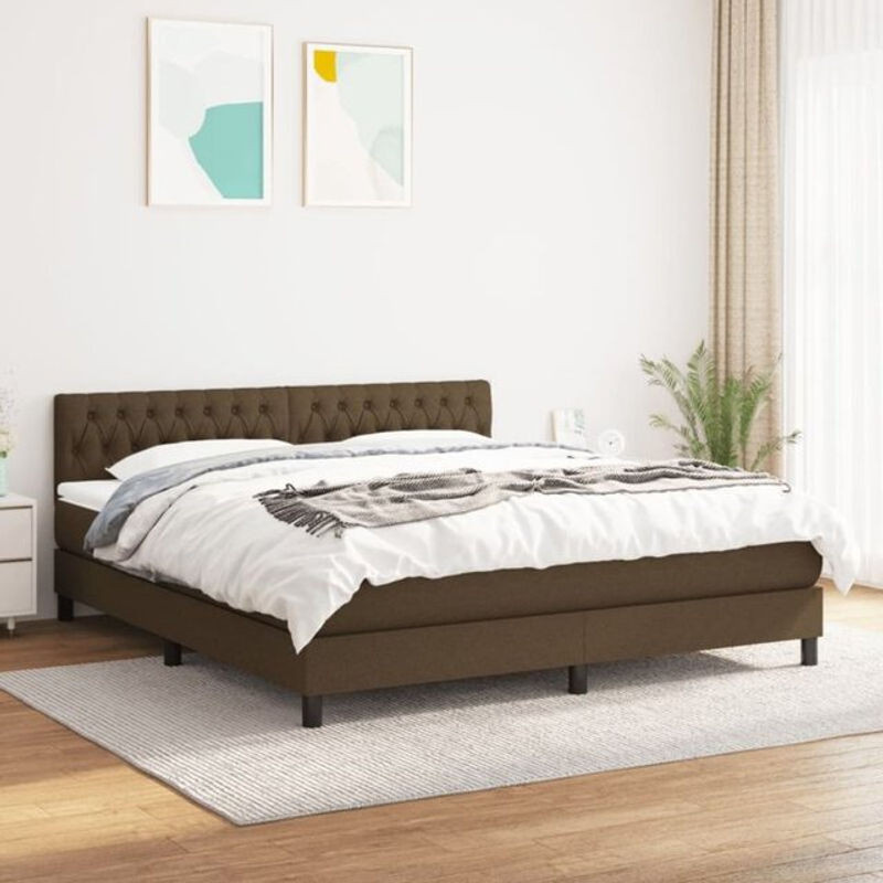 Vidaxl Boxspringbett mit Matratze aus Stoff in Braun, B/T: 180 x 200 cm - Bild 1