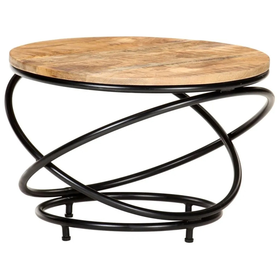 vidaXL Couchtisch aus Mango-Massivholz in Schwarz und Braun, B/T/H: 60 x 60 x 40 cm - Bild 2