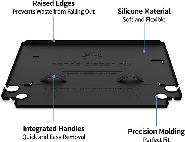 BIGTREETECH Panda Windel PX Silikon-Upgrade mit integrierten Griffen für Bambu Lab P1 und X1 in Schwarz-Weiß - Bild 1