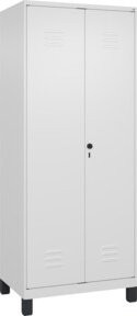 C+P Wäsche-Spind Classic PLUS mit 2 Abteilen, Stahlkonstruktion, Weiß/Grau, B/T/H: 80 x 50 x 195 cm - Bild 1