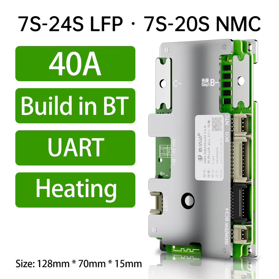 JBD Smart BMS DB24SA03 mit Bluetooth und UART-Heizung für LFP und NMC Batterien in Silber - Bild 3