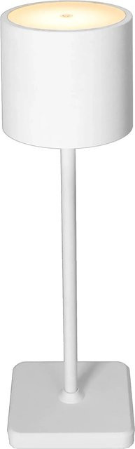 Wiederaufladbare LED Tischlampe aus Aluminium in Weiß, dimmbar mit CCT-Funktion und IP54 Schutzart - Bild 1