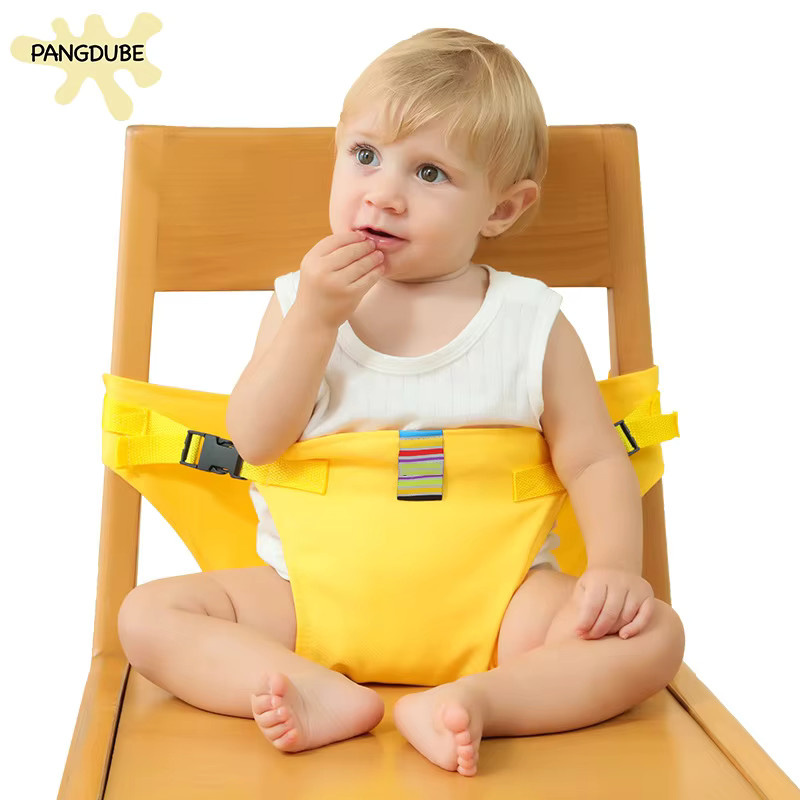 PANGDUBE Kindersitzgurt für Baby-Esszimmerstühle, tragbarer Sicherheitsgurt für Kleinkinder in Schwarz und Gelb - Bild 1