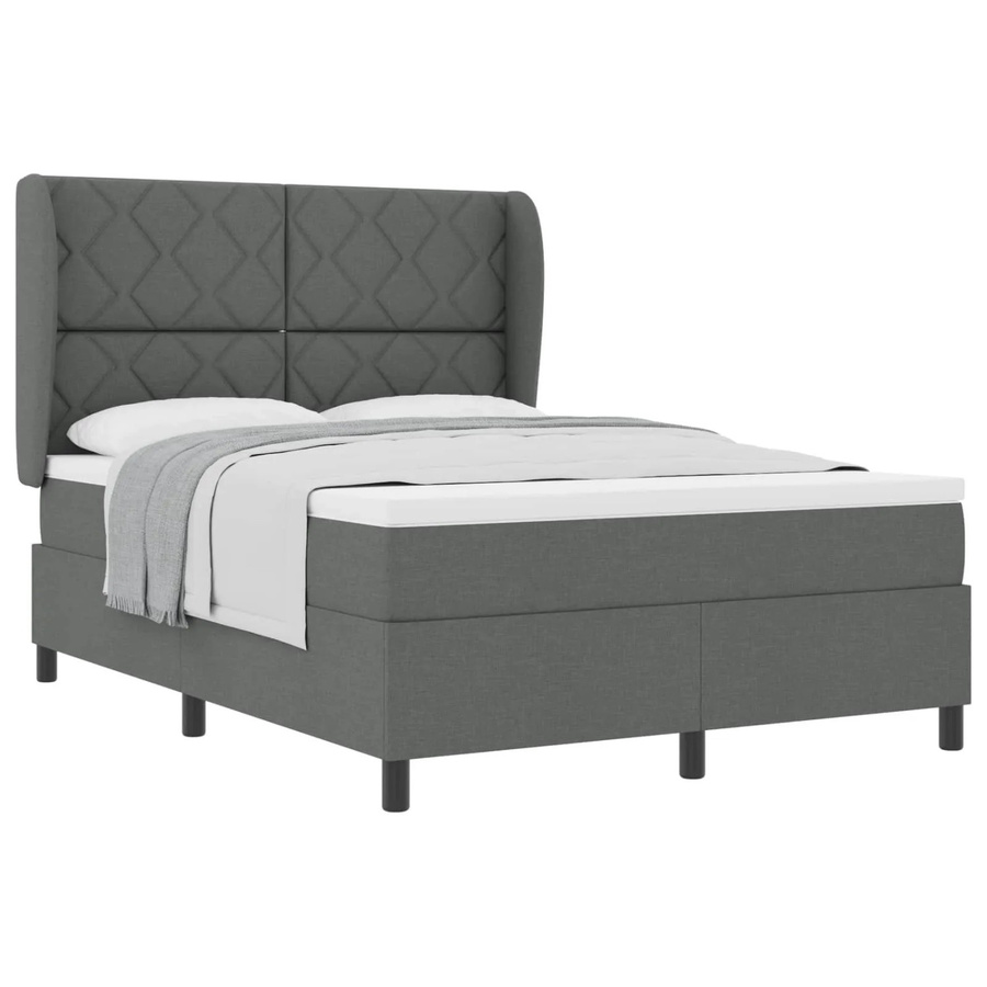 vidaXL Boxspringbett mit Matratze in Grau, modern gepolstert, B/T: 160 x 200 cm - Bild 2
