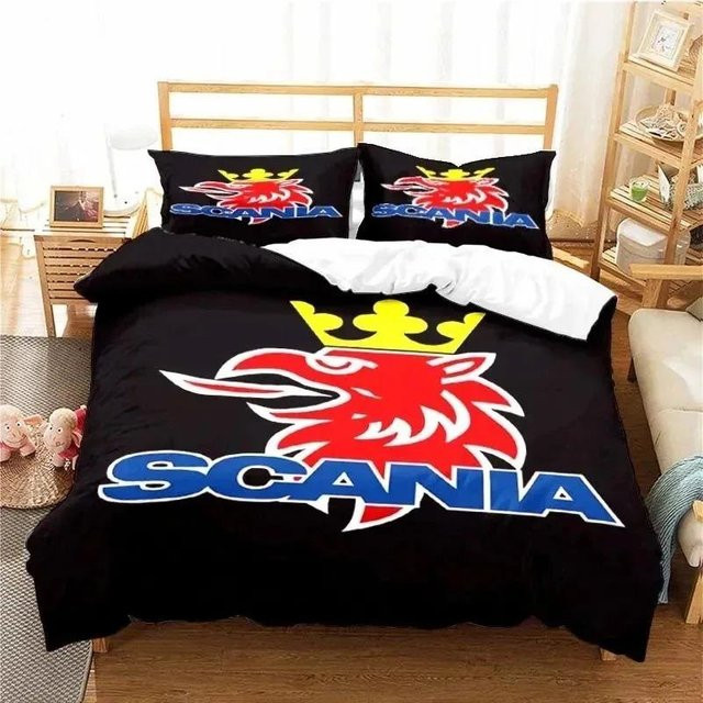 Scanias LKW-Logo Bettwäsche-Set aus Mikrofaser für Kinder und Erwachsene, Mehrfarbig, B/H: 210 x 210 cm - Bild 1